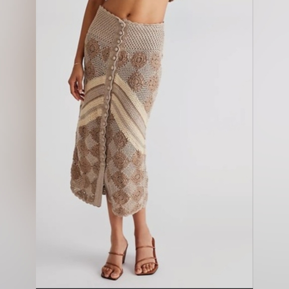 Free People Dresses & Skirts - NWOT Free People Touch The Sun Crochet Skirt Size XSmall
